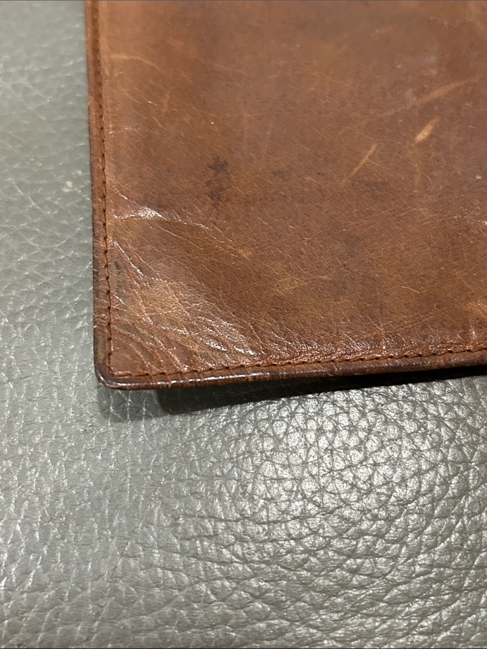 Calfskin India Brown Leather Passport or Travel Wallet - Picture 6 of 9